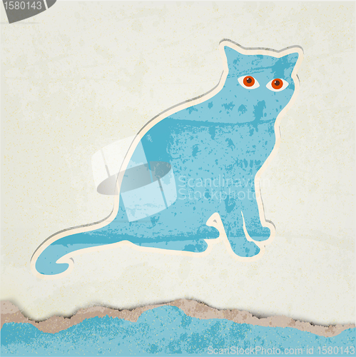 Image of cat silhouette retro poster