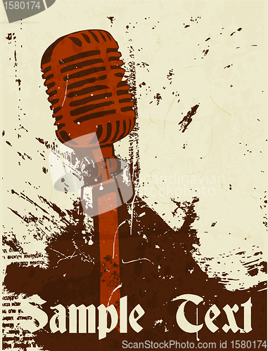 Image of grunge concert poster with microphone