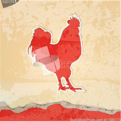Image of Red rooster retro poster