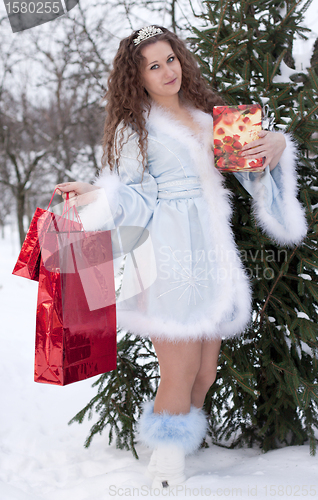 Image of Snow Maiden with gifts