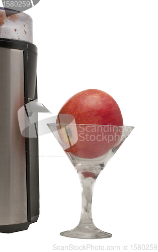 Image of apple in a glass