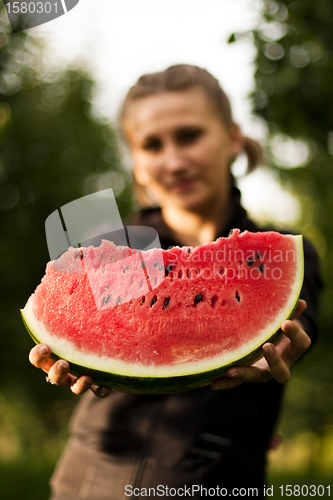 Image of girl with watermelon