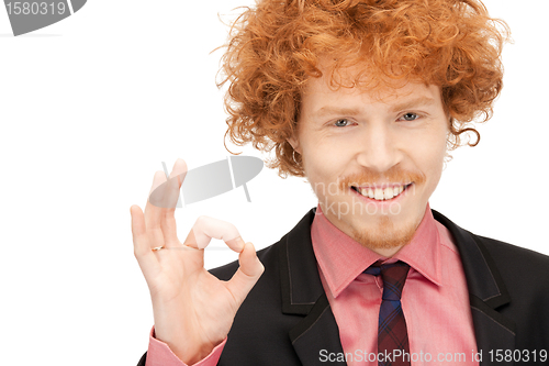 Image of handsome man showing ok sign