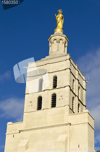 Image of golden virgin statue