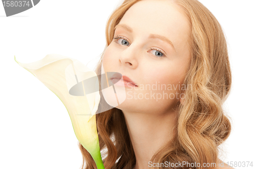 Image of beautiful woman with calla flower