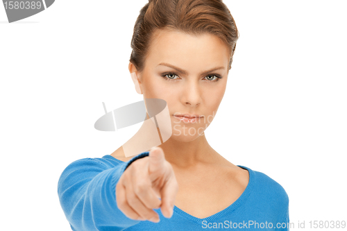 Image of businesswoman pointing her finger