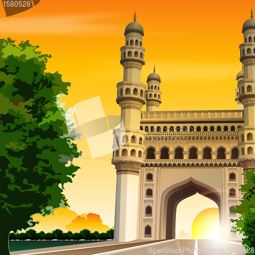 Image of view of charminar, hyderabad, india, travel, road