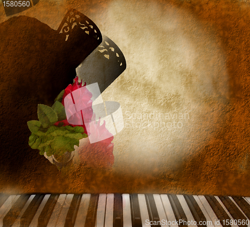 Image of card background Andalusian flamenco singer woman