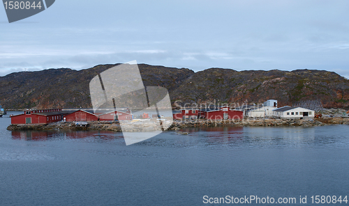 Image of Greenland west coast in summer, a fishery.