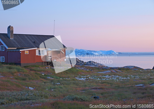 Image of Ilulissat at dusk in summer, Greenland.