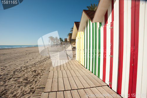 Image of Colorful beach huts
