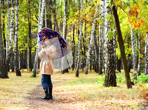 Image of Women with umbrella in a park