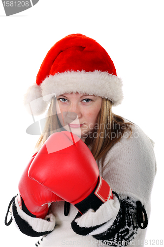 Image of Young women with boxing gloves