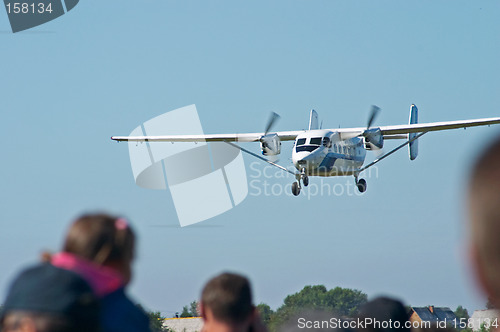 Image of Skydivers plane landing