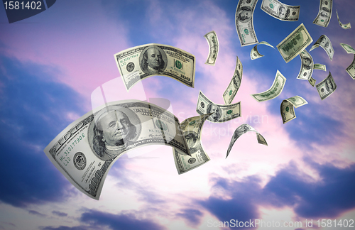 Image of 	Falling Money $100 Bills