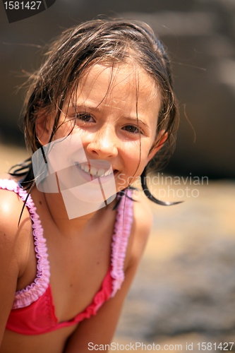 Image of cute girl on the beach 