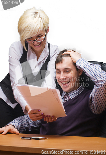 Image of Businesspeople received good news