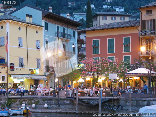 Image of Street restaurant at night