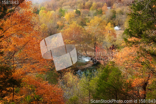 Image of alley spring mill house in fall