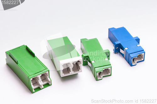 Image of Group of fiber optic adapters SC and LS
