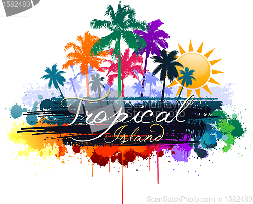 Image of Colorful tropical background
