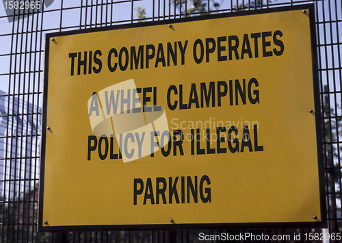 Image of Wheel clamping sign