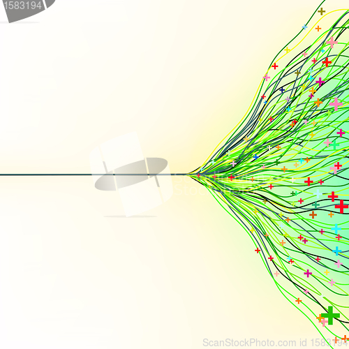 Image of Colorful lines on light green background. EPS 8