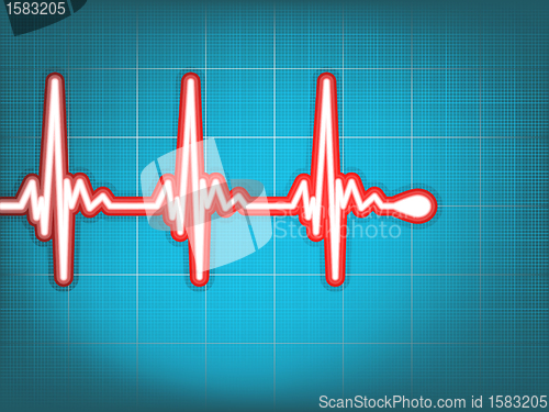 Image of Heart cardiogram with shadow on light blue. EPS 8
