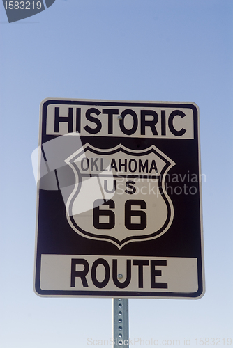 Image of Historic Route 66 sign in Oklahoma