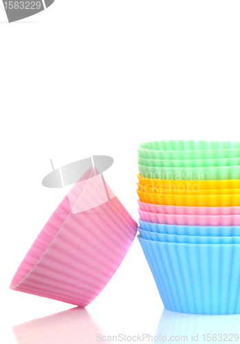 Image of Stack of colorful cupcake liners