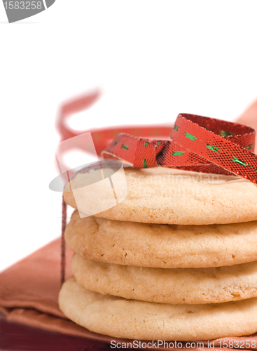 Image of Sugar cookies wrapped in a ribbon