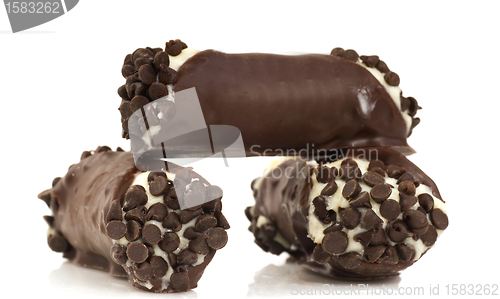 Image of Three chocolate cannoli