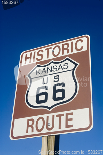 Image of Historic Route 66 sign in Kansas