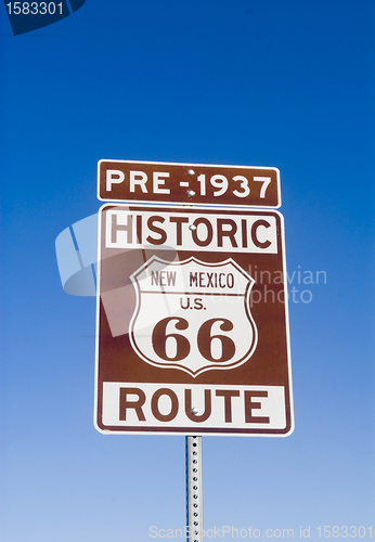 Image of Historic Pre 1937 New Mexico Route 66 Sign