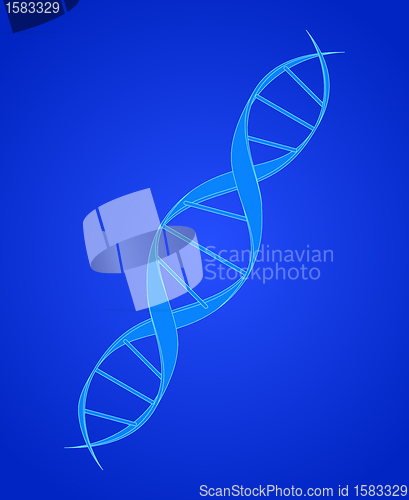 Image of DNA Spiral on Blue