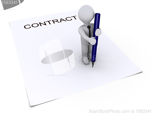 Image of Person with pen about to sign contract