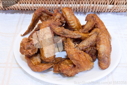 Image of Plate of Deep Fried Chicken Wings