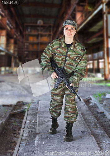 Image of A woman in military operation