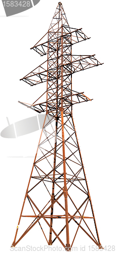 Image of Large steel electric pole on a white