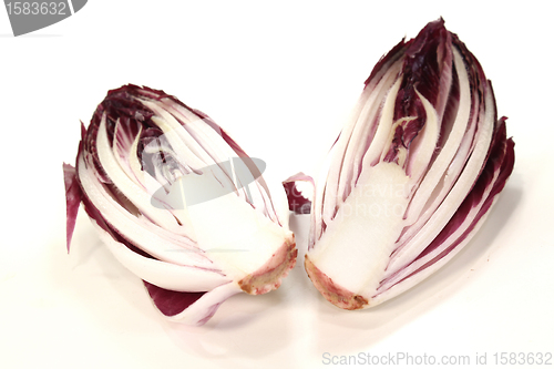 Image of red chicory halves