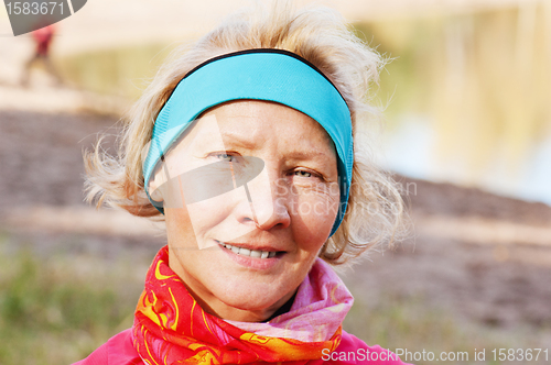 Image of Autumn portrait of the sports woman 