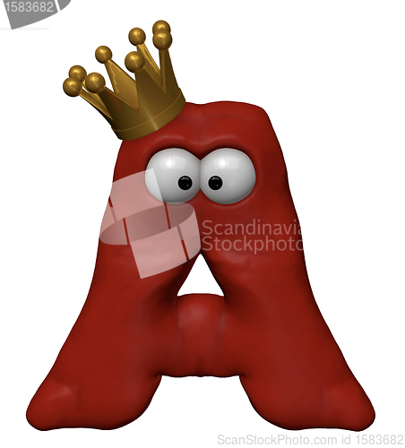 Image of cartoon letter with crown