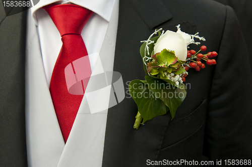 Image of Groom and corsage