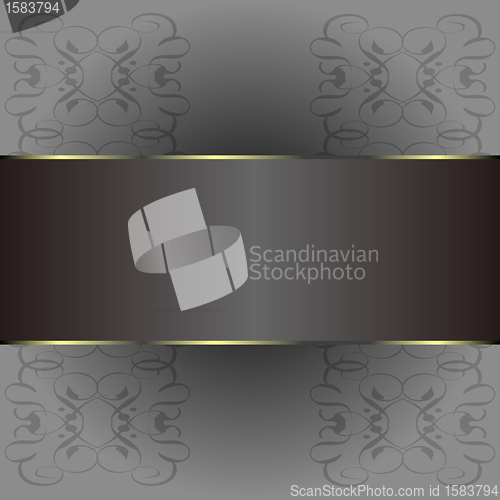 Image of Abstract background with gold banner, vector