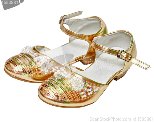 Image of Golden shoes for girl
