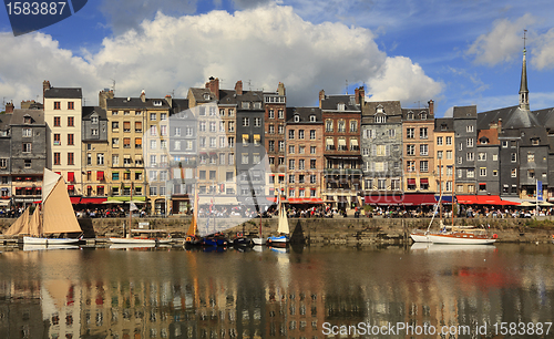 Image of The colourful Honfleur harbour