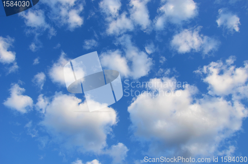 Image of Blue sky and white clouds floating backdrop 
