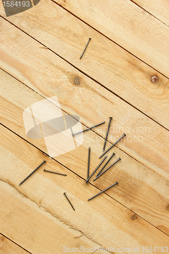 Image of Nails on a wooden shield