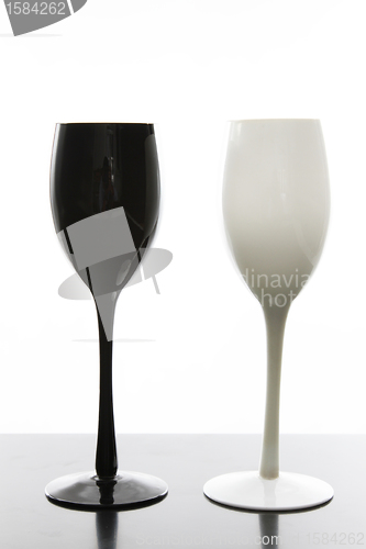 Image of black and white cup over black and white background