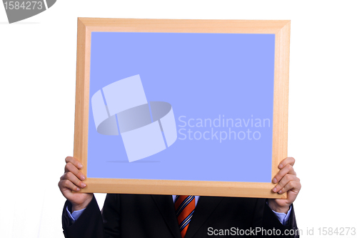 Image of businessman with board